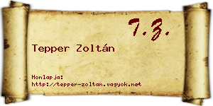 Tepper Zoltán névjegykártya