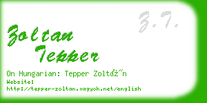 zoltan tepper business card